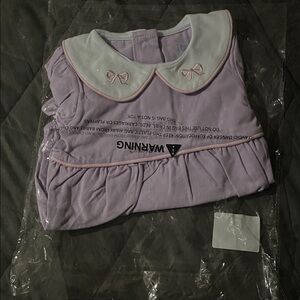Charming Lilac Kids Bodysuit with Bow Accents